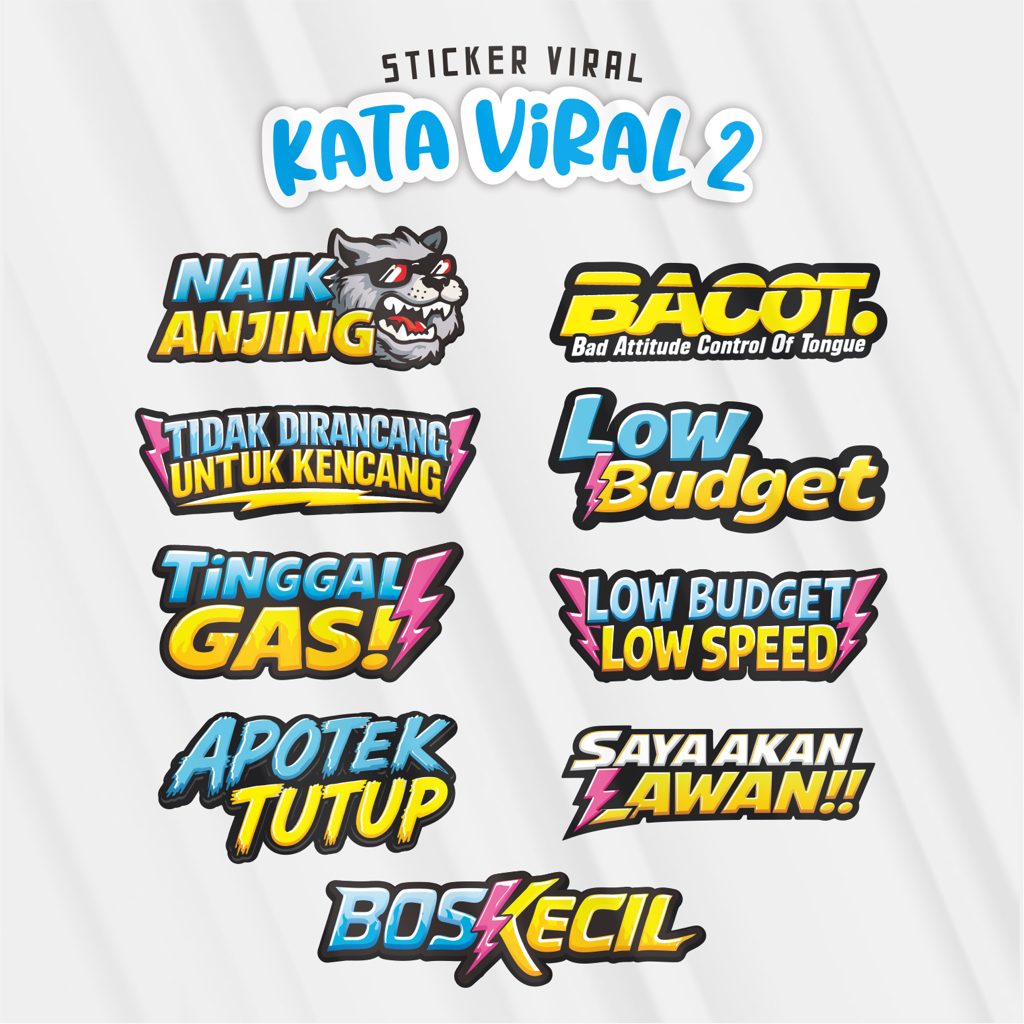 Stiker Viral Glossy Kata Viral 2 Series Terbaru 2026 | Sticker Racing Herex Team Motor | Stiker Aest