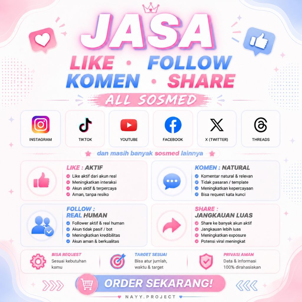 BUZZER FOLLOW LIKE KOMEN SHARE SUBS ALL SOSMED. YOUTUBE, INSTAGRAM, TIKTOK, FACEBOOK DLL By NProject
