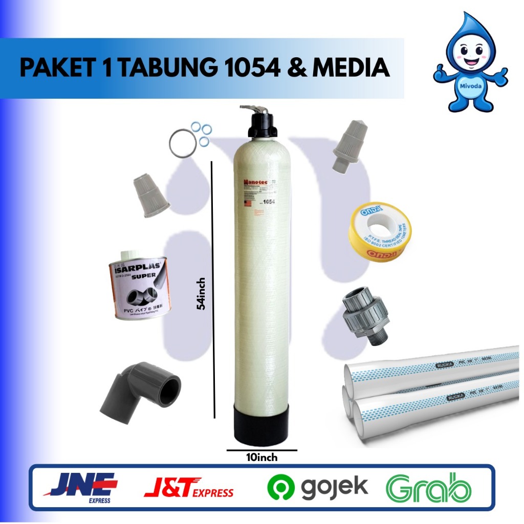 PAKET FILTER AIR 1 TABUNG 1054 &  MEDIA