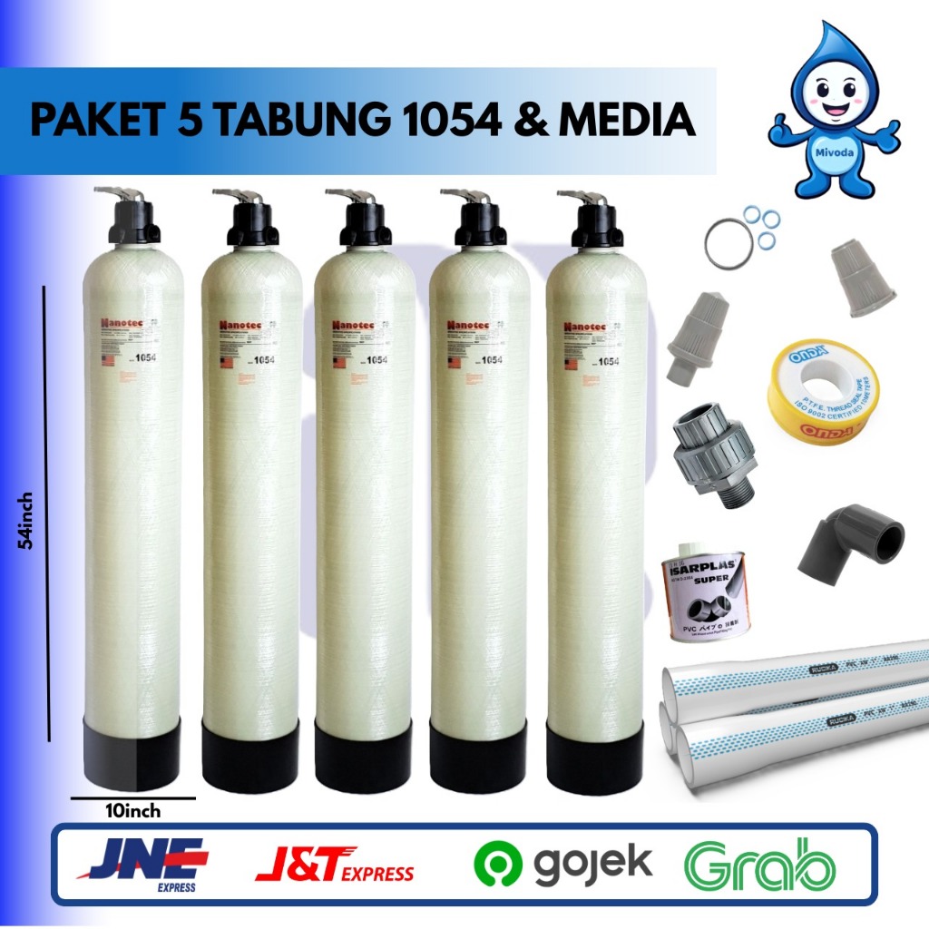 PAKET FILTER AIR 5 TABUNG 1054 & MEDIA