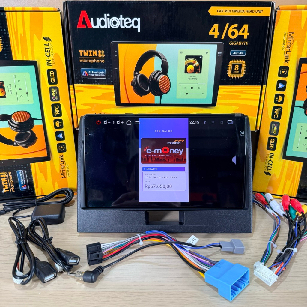 HEAD UNIT ANDROID 9” WAGON R ANDROID AUDIOTEQ TWIN MIC RAM 4/64 GB - NFC - SUZUKI WAGON