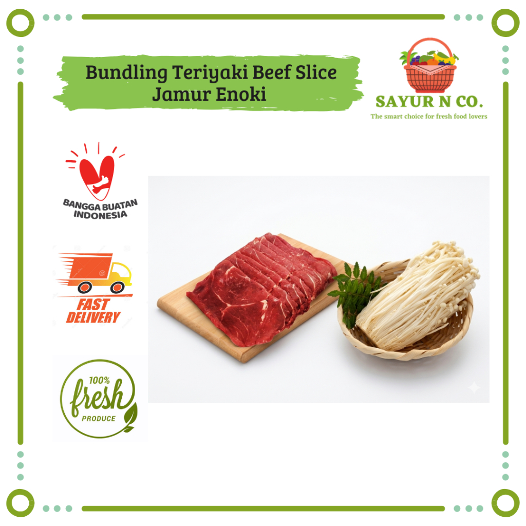 Bundling Jamur Enoki - Daging Slice Teriyaki | Sayur N Co Bekasi