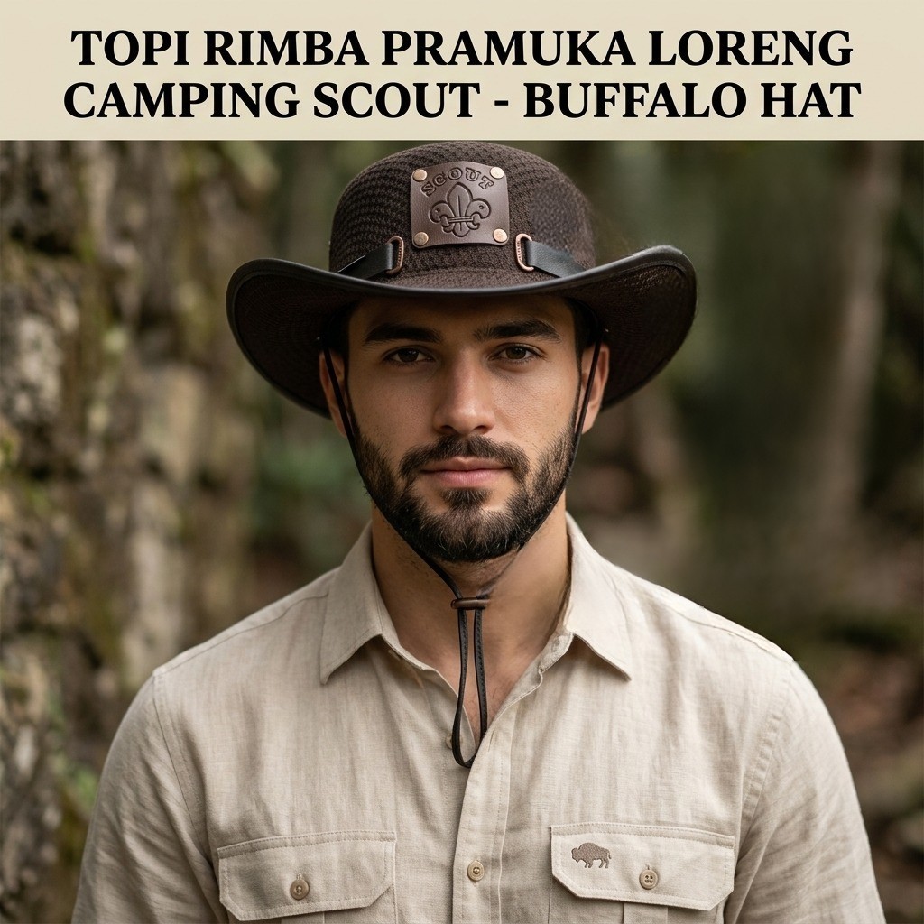 Topi Rimba Pramuka Loreng Camping Scout Pancing - Buffalo Hat