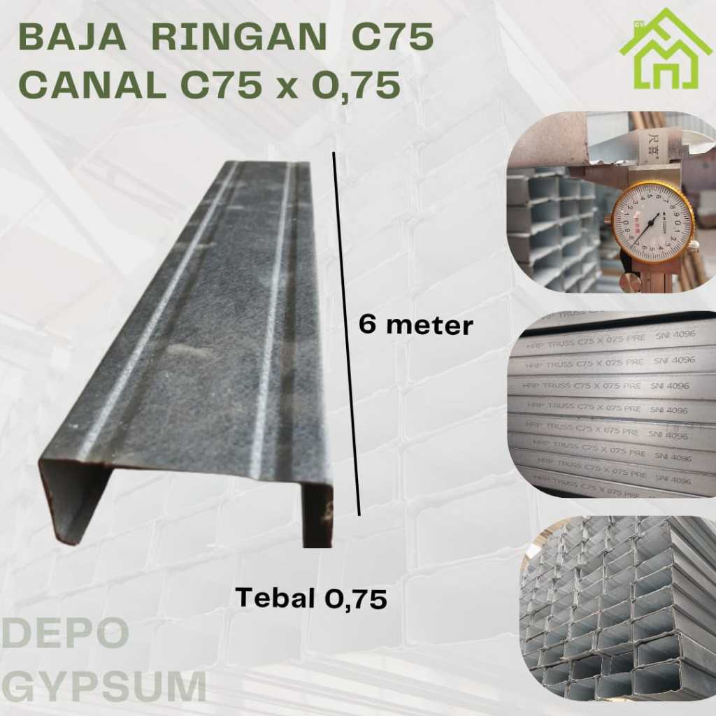 Baja Ringan / Kanal C / Baja Ringan C75 tebal 0,75mm