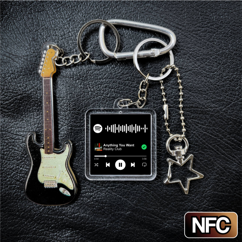 Gantungan Kunci Anything You Want Reality Club Keychain Spotify Scan Barcode 2 Sisi NFC