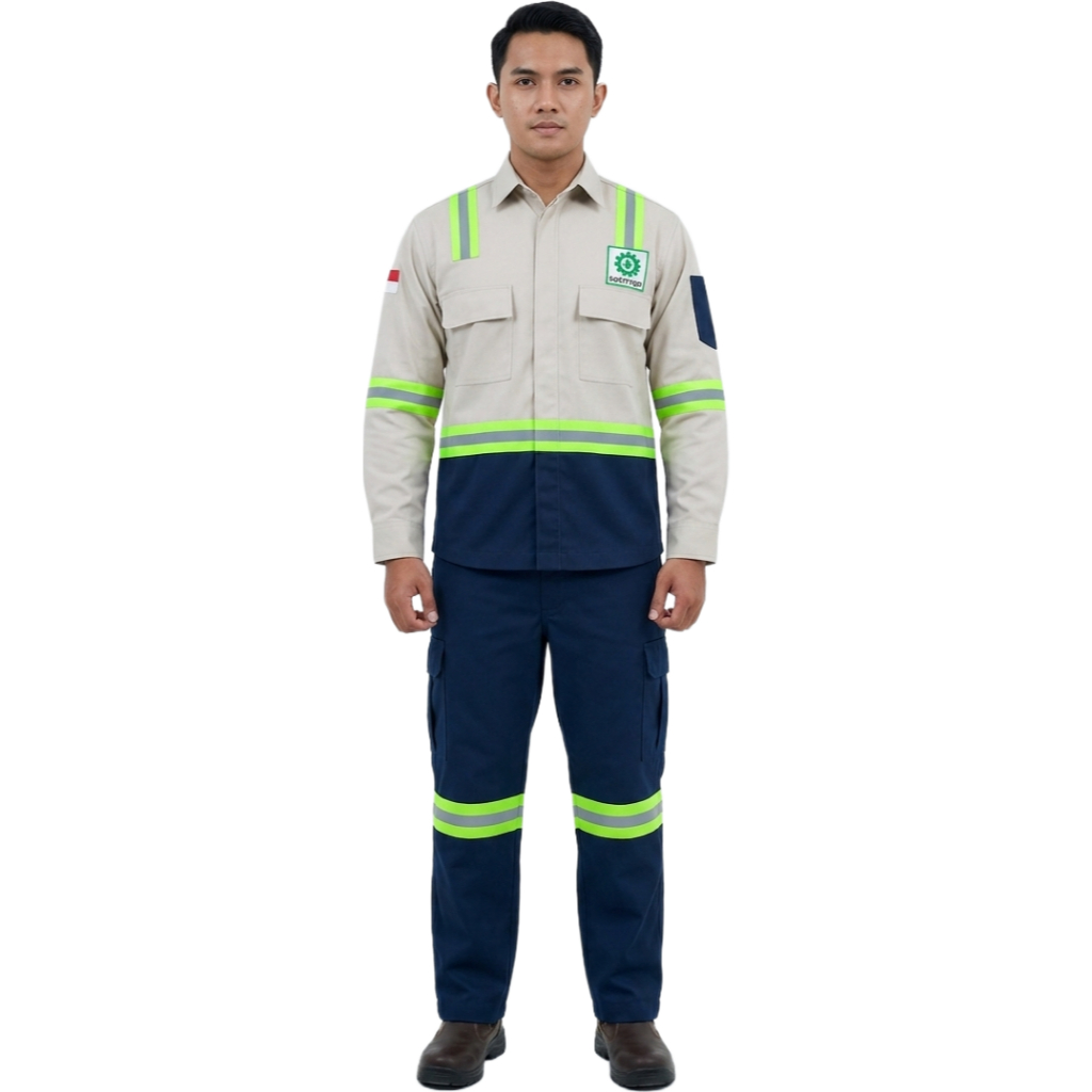 Stelan Safety Baju Celana American Drill Lengan Panjang M-XXXL Scotlight 3M