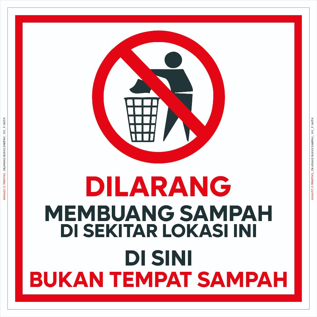 SPANDUK Dilarang Buang Sampah / Spanduk Dilarang Buang Sampah