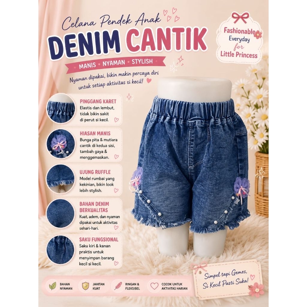 Celana hotpants Levis anak cewe pendek kekinian bahan import