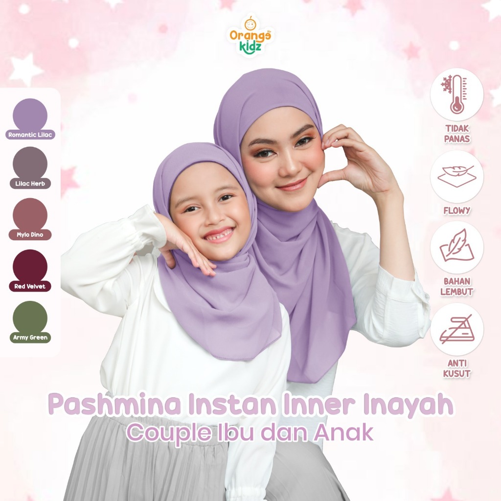 Hijab Pashmina Instan Inayah 2in1 Couple Ibu & Anak
