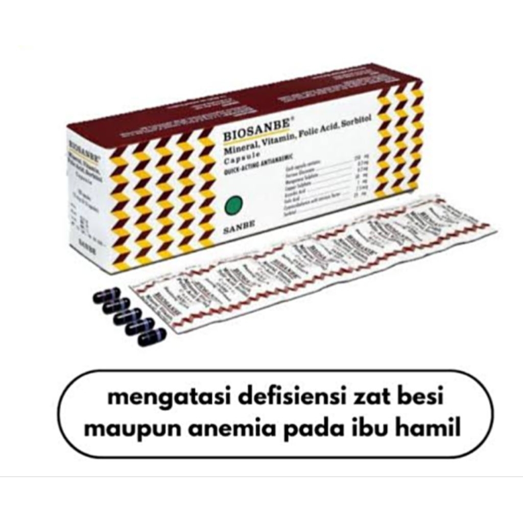 Biosanbe Tablet Vitamin Zat Besi 1strip isi 10bj