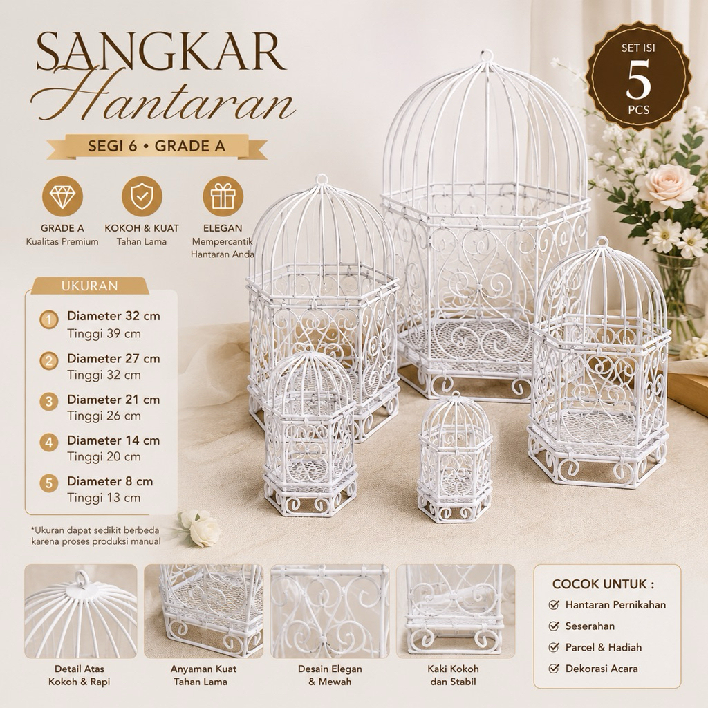 Hantaran Mahar Sangkar Burung Seserahan Hantaran Kawat Besi -