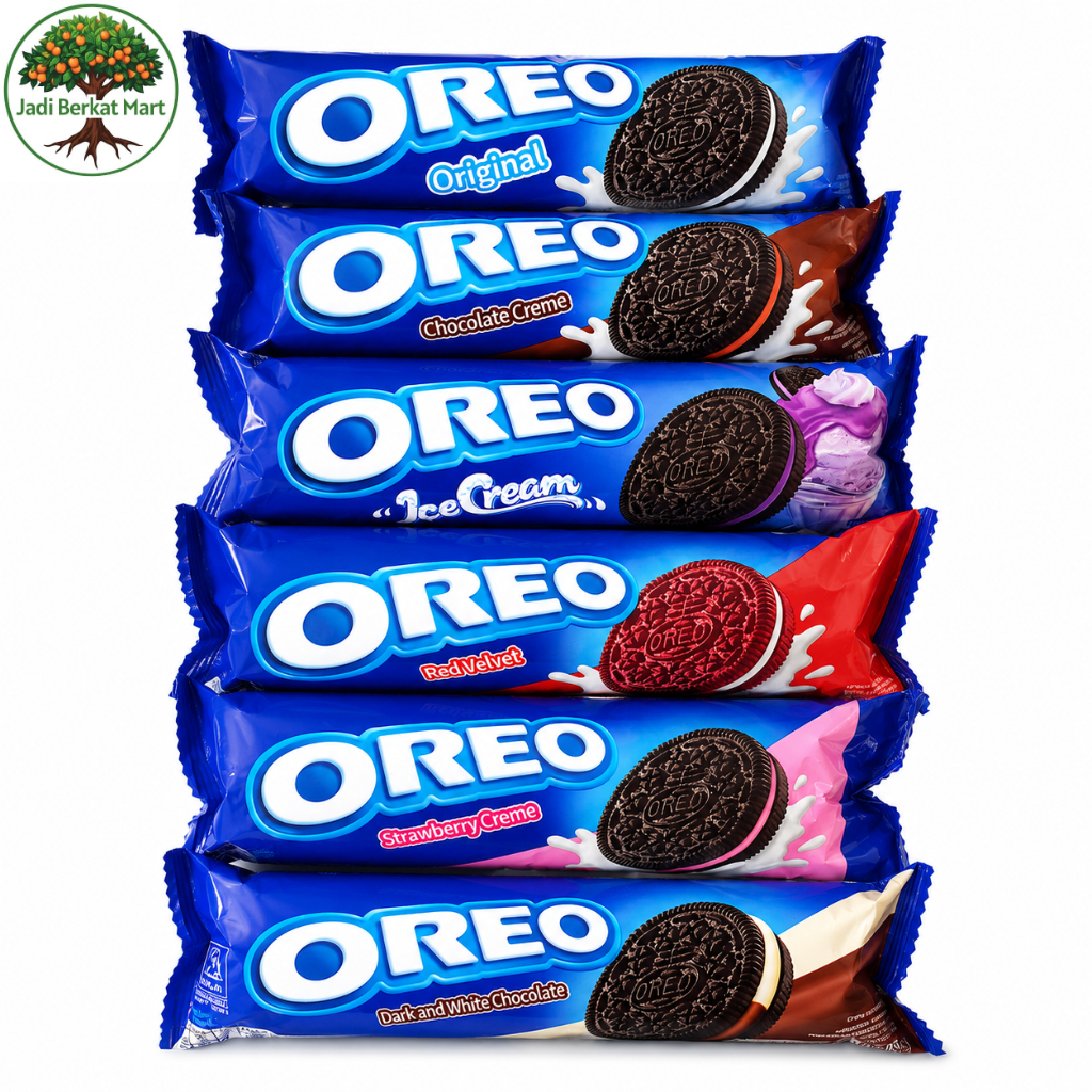 Biskuit Oreo Original/Stroberi/Cokelat/Ice Cream/Red Velvet/Dark and White Chocolate Pack 105 g