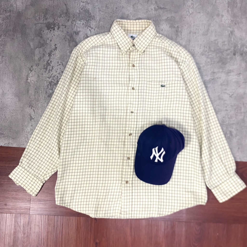 lacoste logo stripe shirt