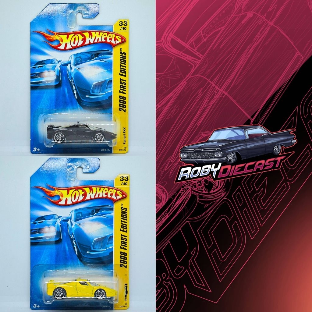 Hot Wheels Ferrari FXX Black Yellow 2008 Frist Edition