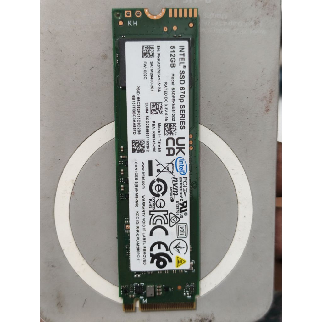 SSD NVME 3.0x4 INTEL 670p series series 512GB sentinel 98%(2280