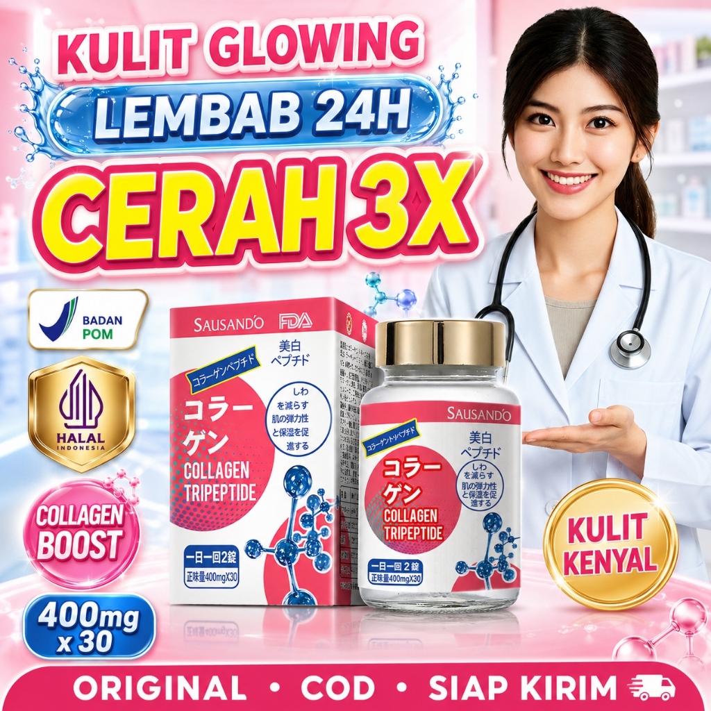 SAUSANDO Kolagen Kapsul Pencerah Kulit Glutathione Perawatan kulit