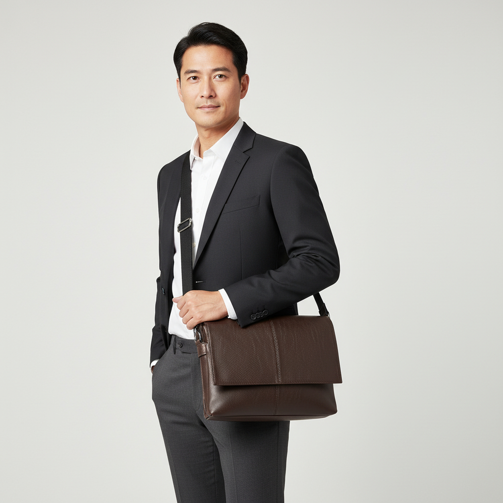 GZ - Tas Selempang Pria Kulit Waistbag Anti Air Muat Tablet 10 inch