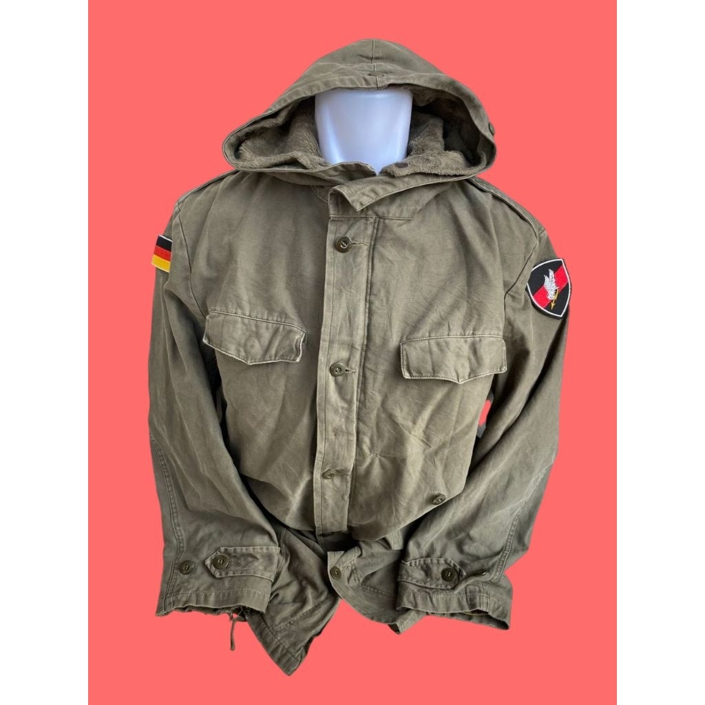 Coat Vintage Parka Moleskin ECWCS Olive Green Dengan Inner Bulu, Tentara Jerman Army (6)