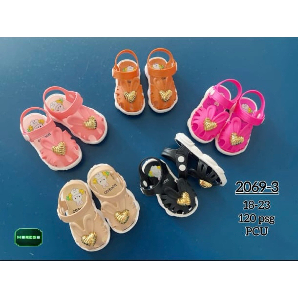 [OBRAL] Sepatu sandal anak bayi cewek morego ukuran 18-23 motif hati / sandal cewek / sandal lucu / 