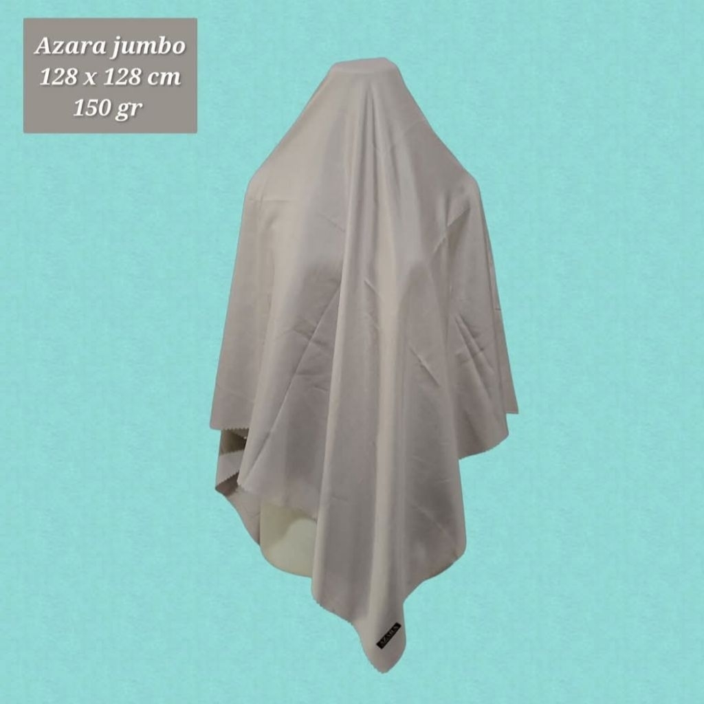 Azara hijab segi empat abu muda jumbo syari voal lasercut
