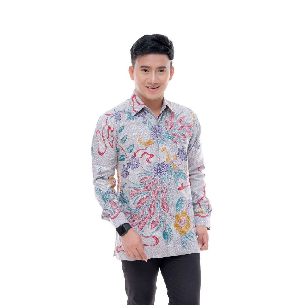 kemeja batik tulis pria modern kain satin lengan panjang lapis furing premium/kemeja batik tulis pri