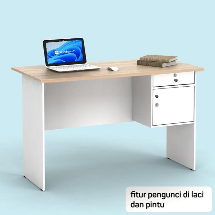 Olympic Meja Tulis MT Kerja Kantor Kayu Setengah Biro Dengan Laci Kunci Belajar OLYMPIC MEJA BELAJAR