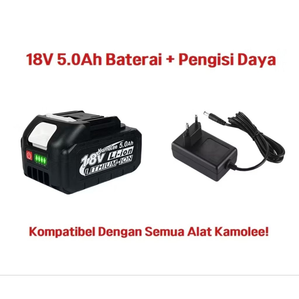 KAMOLEE BATERAI 18V 5AH PENGGANTI BATERAI KAMOLEE BATERAI BOR CORDLESS KAMOLEE 18V 5A KAMOLEE
