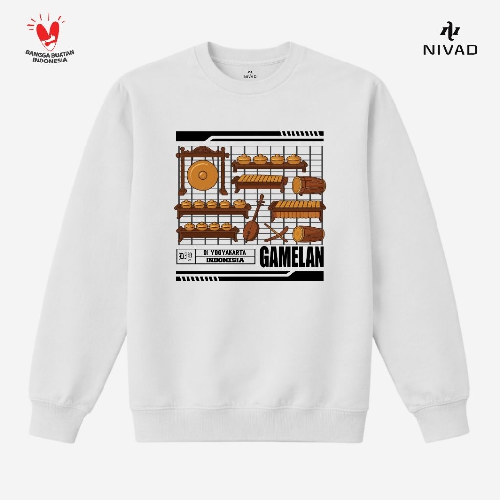 Nivad Sweater Crewneck Alat Musik Tradisional Yogyakarta Gamelan