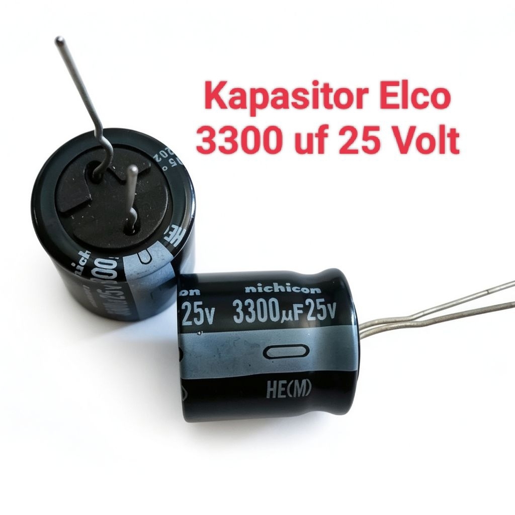 KAPASITOR ELCO ELKO 3300UF 3300 UF 3300 MIKRO 25V 25 VOLT NICHICON