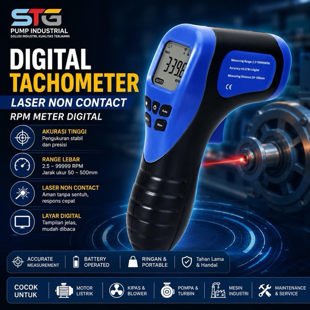 Digital Tachometer Laser Non Contact Tachometer RPM Meter Digital