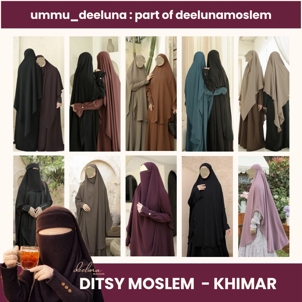 DITSY MOSLEM (KHIMAR SAJA) - SHAFA BLACK CARAMEL - SHALWA DARK BURGUNDY - SHANEEYA ORION BLUE RAISIN