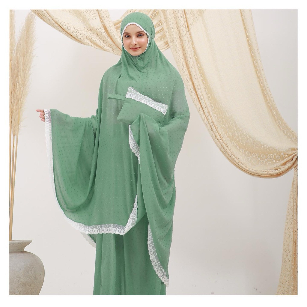 MUKENA DEWASA BAHAN ADEM JATUH DINGIN | MUKENAH PREMIUM MEWAH RAYON-RUBIAH RENDA | ORGANIK PRAYER-SE