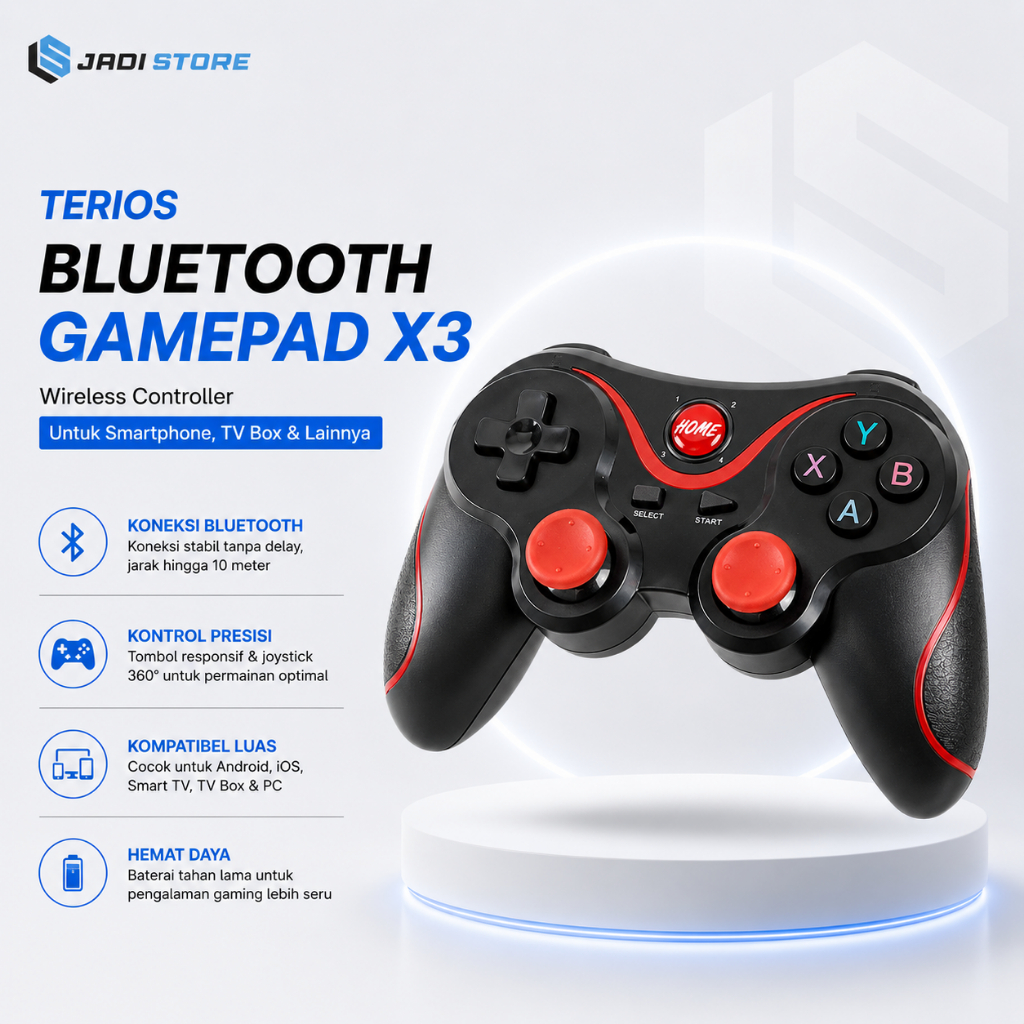 Terios Bluetooth Gamepad X3 Wireless Controller untuk Smartphone Smart TV Box HP Android iOS Stick S