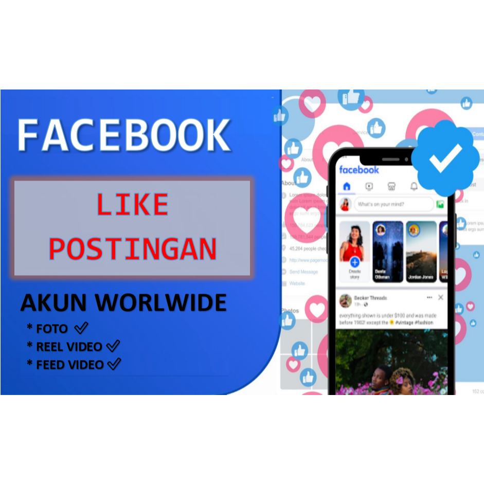 Jasa Like Facebook Akun Global | Aman & Cepat | Cocok Untuk Bisnis maupun Personal. Trusted DSOS