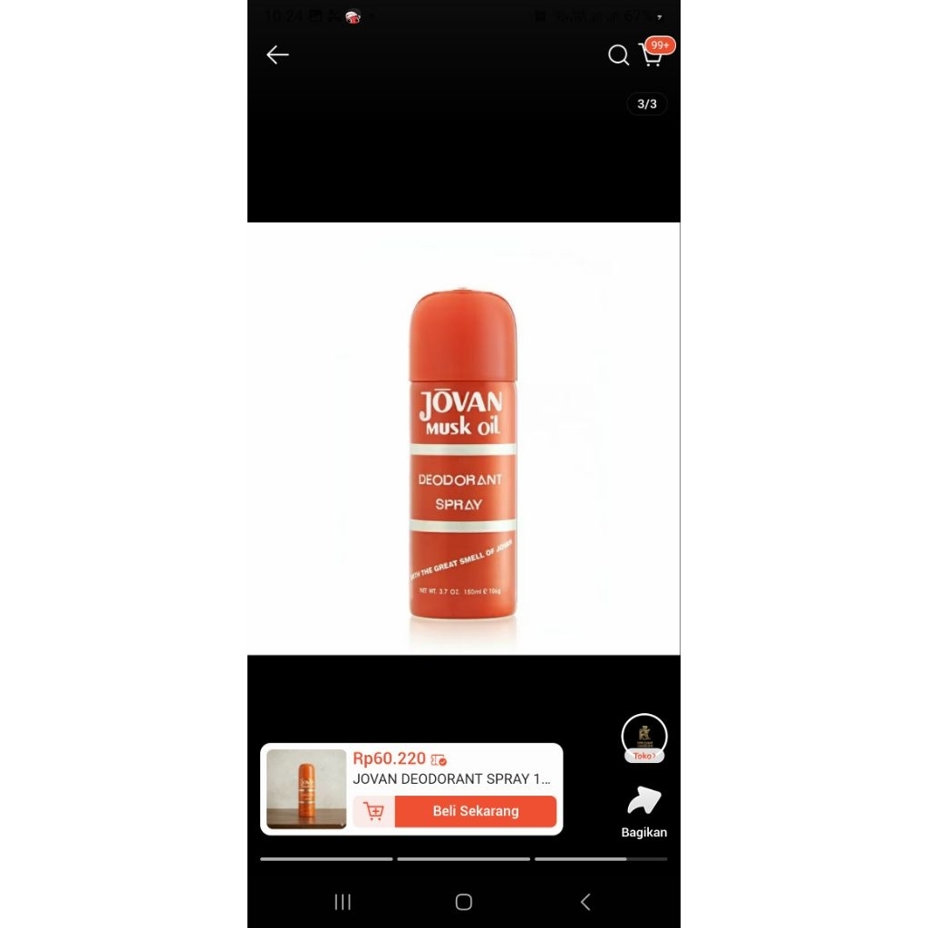Deodoran Spray Musk Oil Jovan 150ml Aroma Fresh Tahan Lama