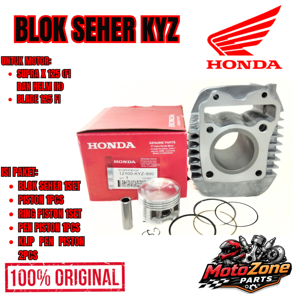 BLOK SEHER KODE-KYZ CYLINDER BLOK HONDA SUPRA X 125 (HELM IN DAN FI),BLADE 125 FI KUALITAS BAIK ORI.