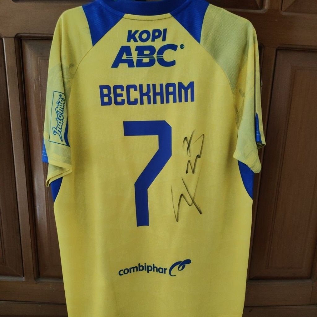JERSEY PERSIB BANDUNG ALTERNATE 3RD TTD BECKHAM 7 SIZE XL