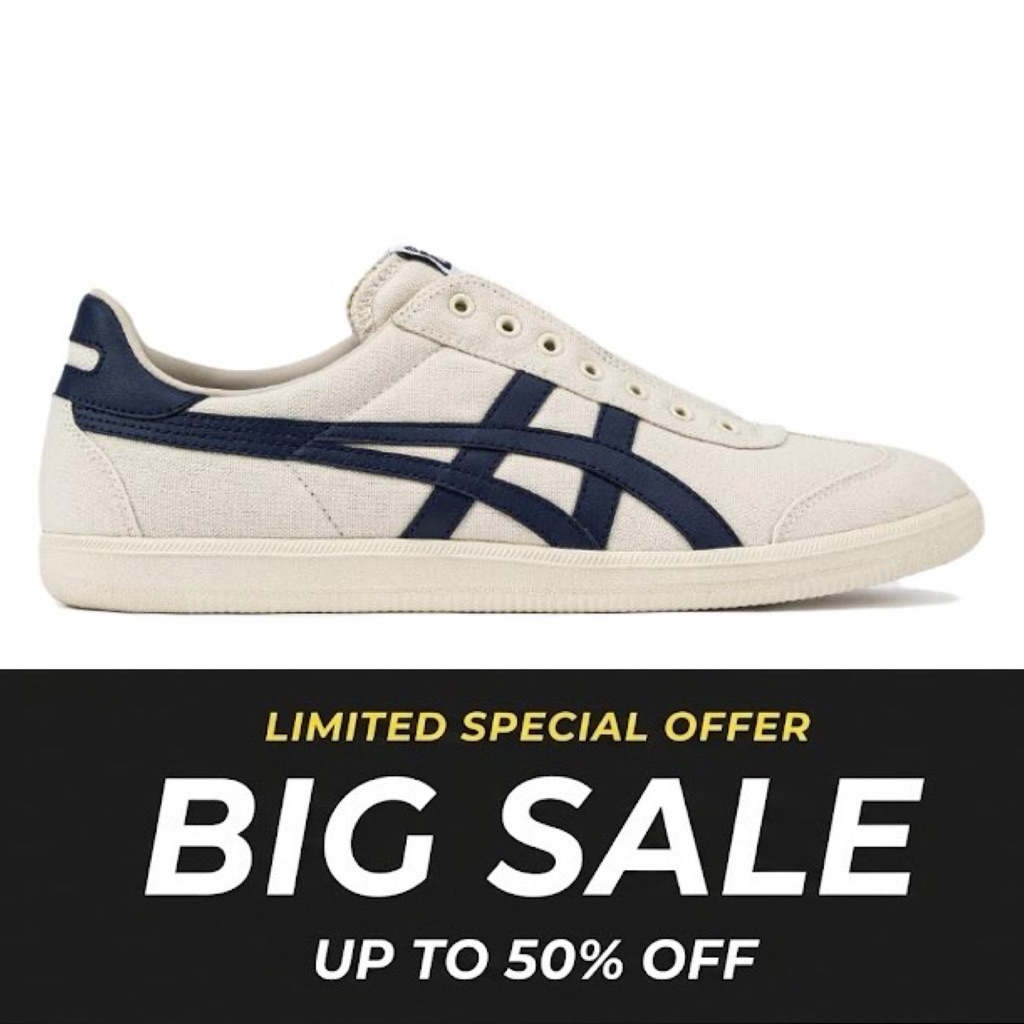 Onitsuka Tiger Slip On Tokuten Cream Navy Original