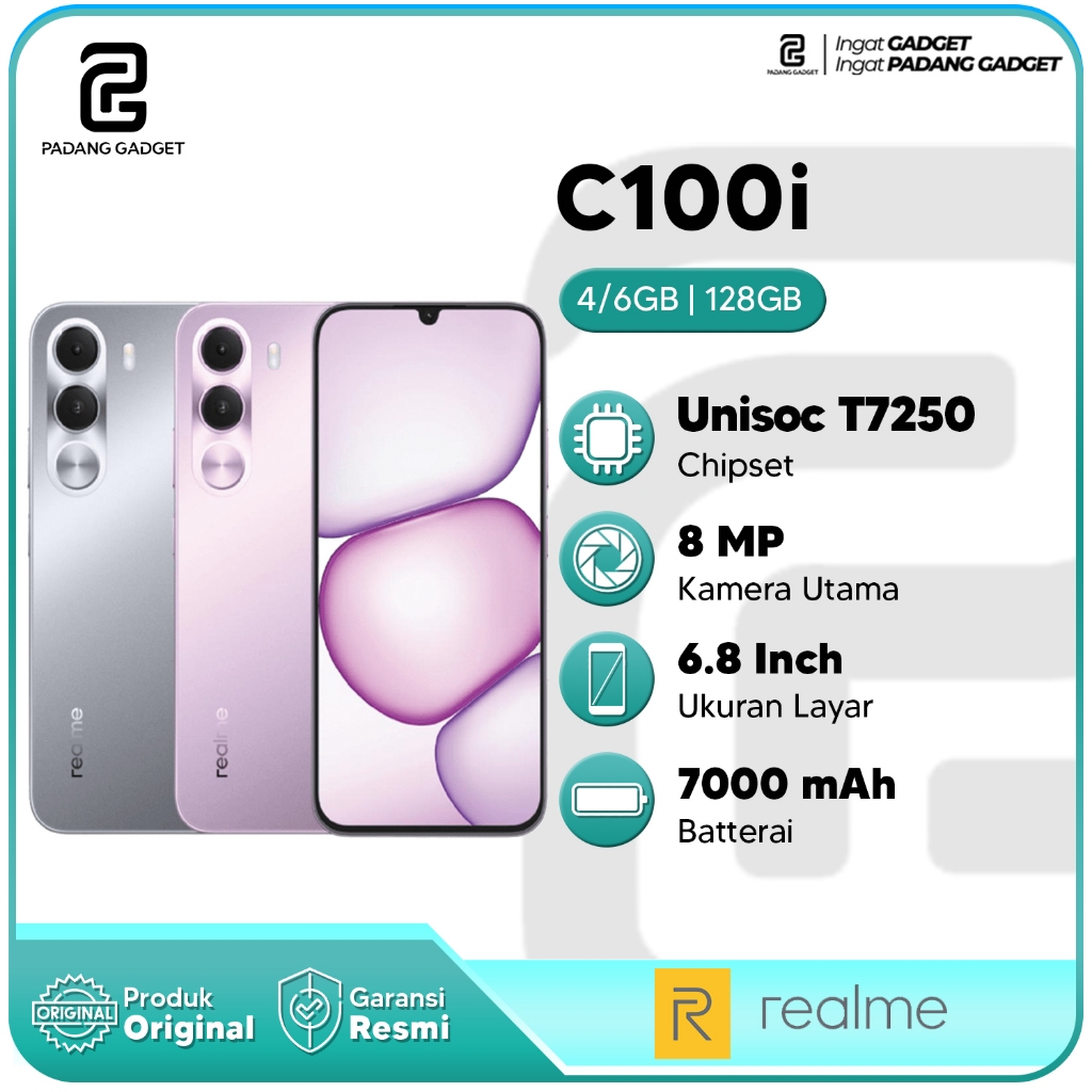 Realme C100i 4/128GB 6/128GB HP Android Smartphone Baru Garansi Resmi 1 Tahun
