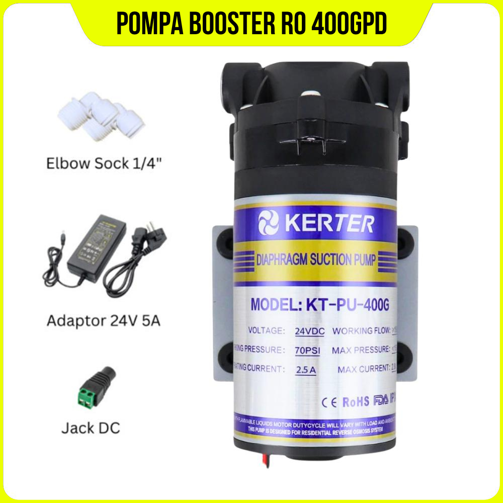 Pompa RO 400 GPD Pompa Booster Penambah Tekanan RO  Pompa Plus Adaptor