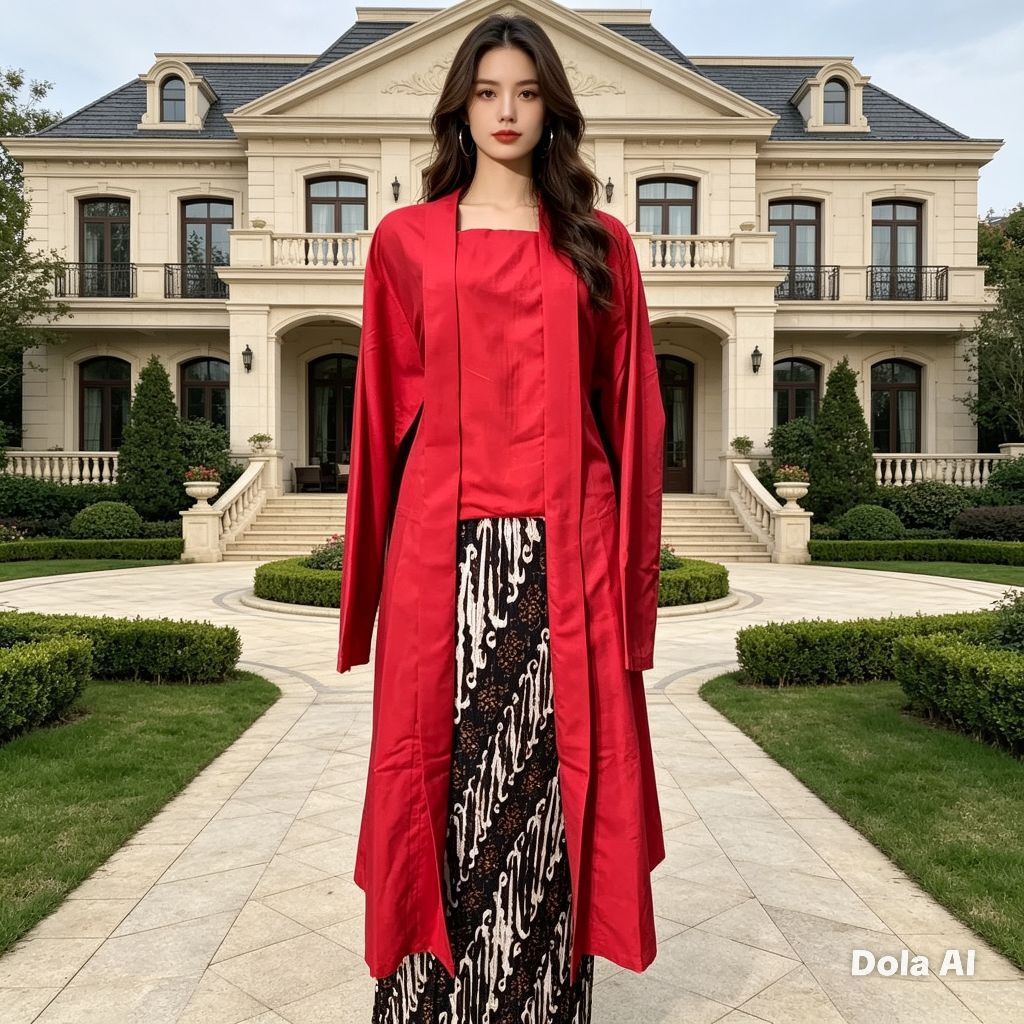 Nozamstore - one set Kebaya Tunik Kutubaru Modern dan Rok Plisket/Set Tunik Kutubaru dan Rok Plisket