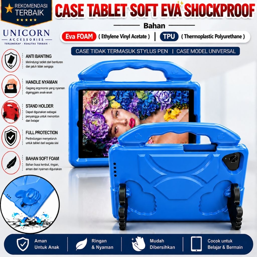 Case Samsung Galaxy tab A7 Lite | 8.7 inch T220 T225 Case Tablet Anak Casing tab Standing Jempol Sof