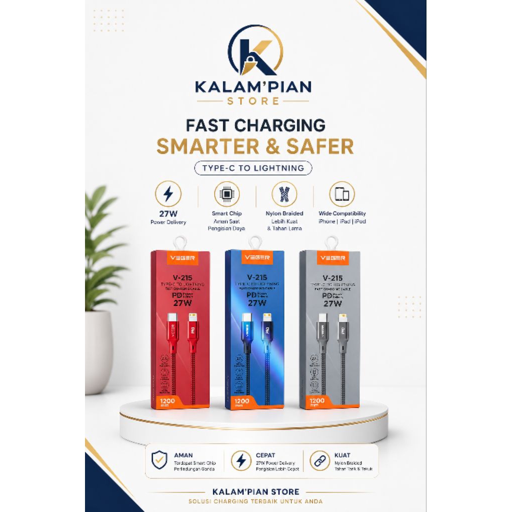 Kabel Veger Type C to Lightning / Iphone V-215