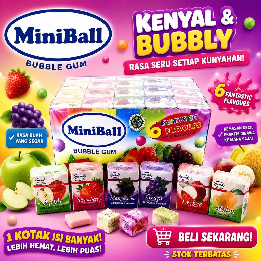 Permen MiniBall Aneka Rasa 1Box Isi 100pcs