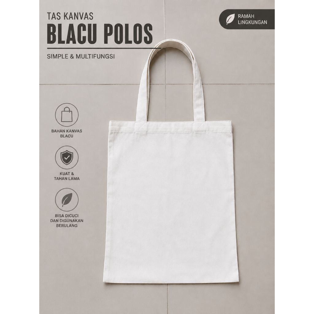 Tas Kanvas Blacu Polos Tas totebag Kanvas Ecoprint / Lukis / Tas Polos