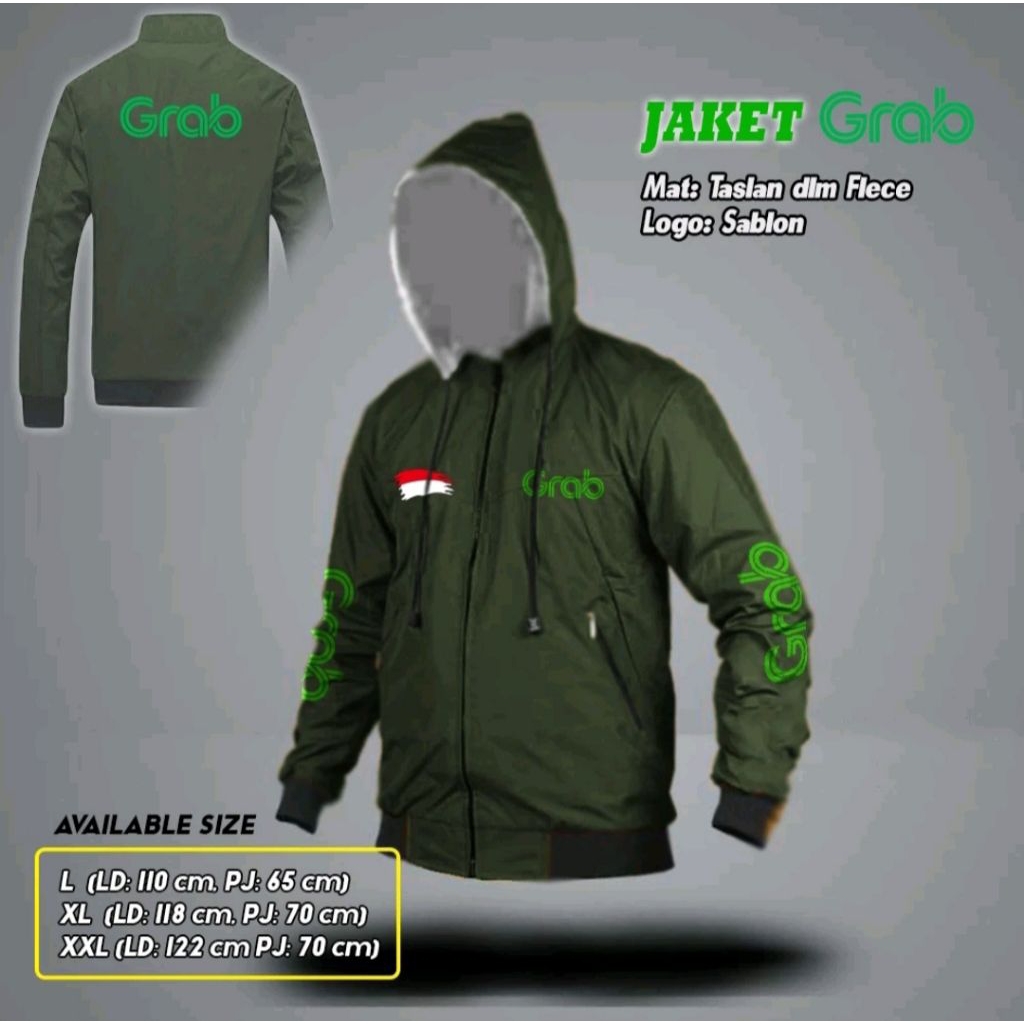 JAKET BOLAK BALIK GRAB / JAKET BB GRAB / JAKET GRAB BIKE / GRAB FOOD / JAKET TERBARU DAN NYAMAN