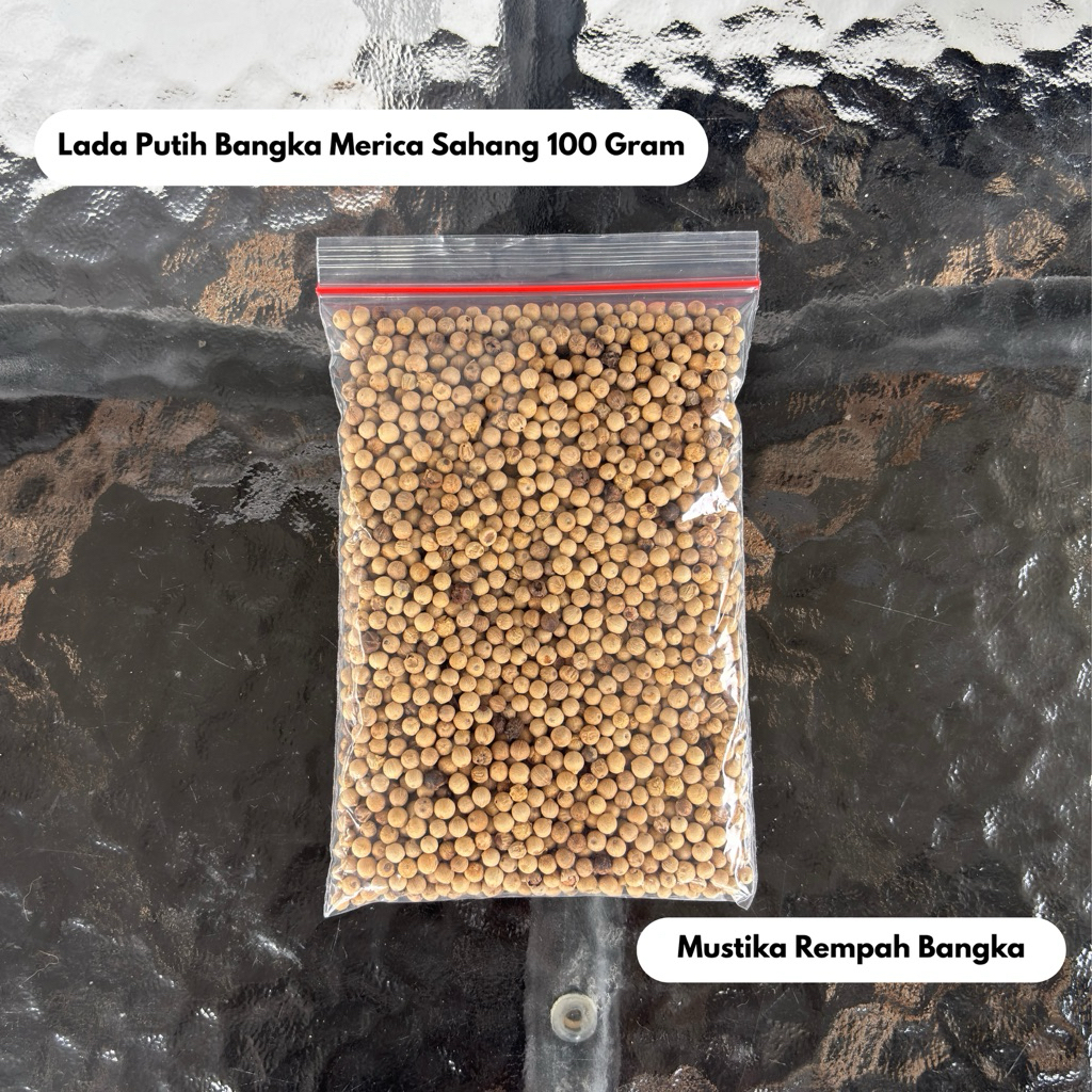 [TERMURAH DAN ASLI BANGKA] Lada Putih Merica Sahang Bangka Butiran 100 Gram