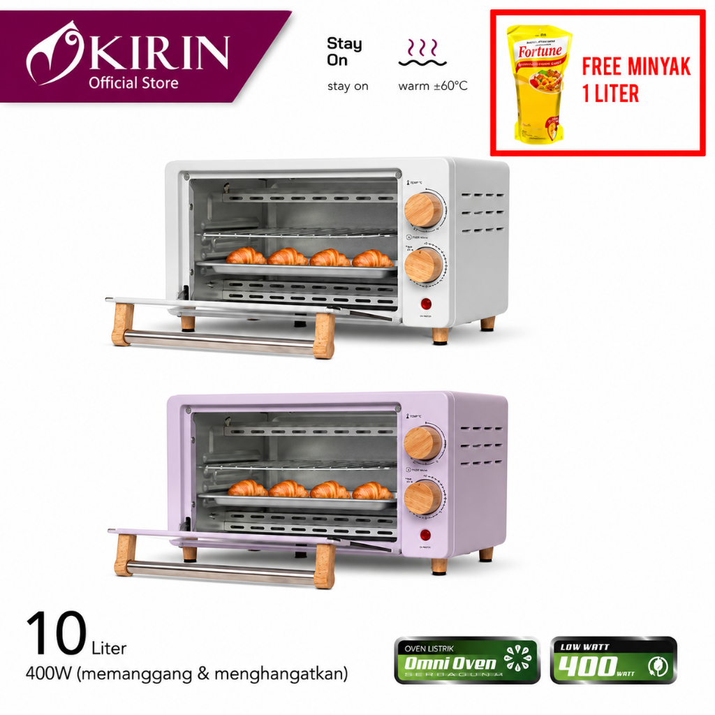 Oven Toaster Kirin KBO 100 M KBO 100 M LW Low Watt 10 Liter Oven Listrik Kirin 100 MLW Oven Kirin