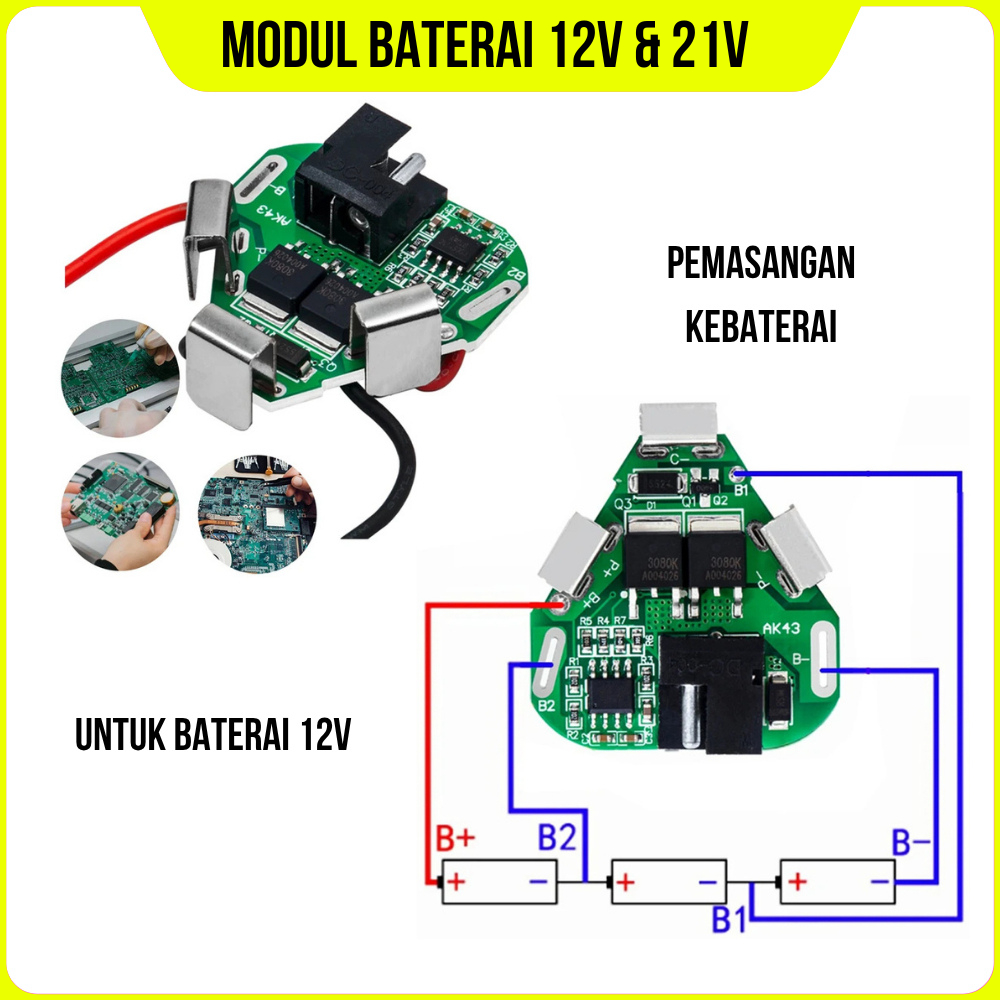 Modul BMS Baterai 12V 21V Sparepart Jld Ryu Modern BMS 21V Lithium Battery Charger Protection Board