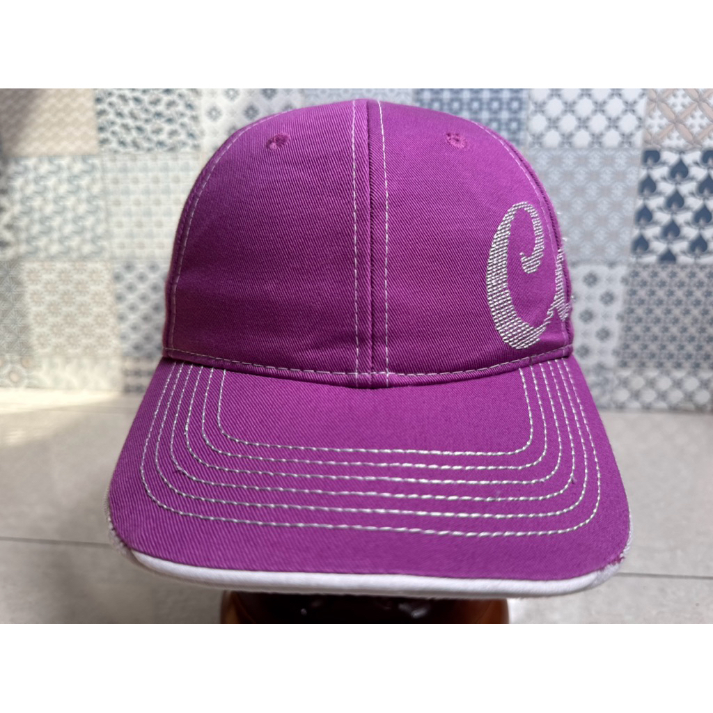 Topi Second Brand Branded Ungu Purple Pink Cat Original Full Tag Caterpillar